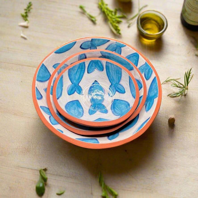 Ceramic Fish Pattern Bowl Set
