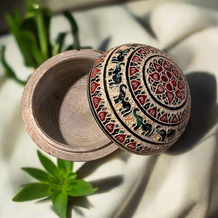 Large Ball Soapstone Jewelry Case