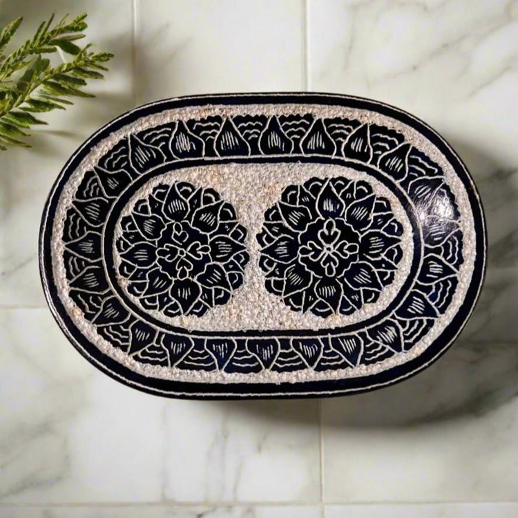 Navy Blue Soapstone Soap Dish