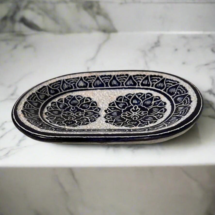 Navy Blue Soapstone Soap Dish