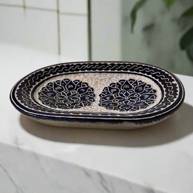 Navy Blue Soapstone Soap Dish