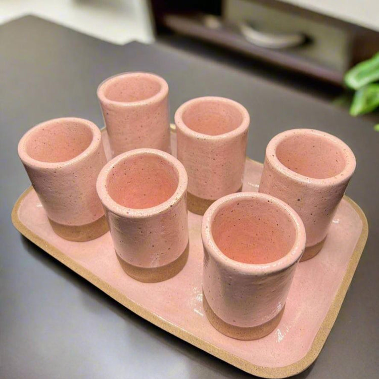 Ceramic Cups with tray